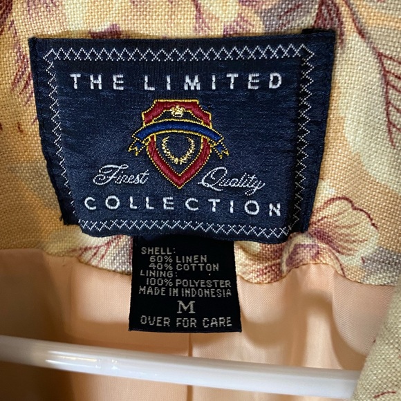 The Limited. Linen / Cotton Blend Longline Floral Blazer. Light Blush. Size M. - Picture 4 of 13